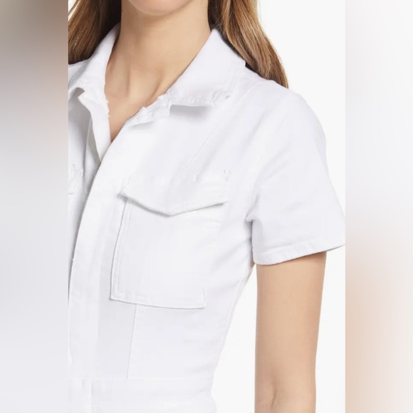 NWT Cloud White Cotton Twill Stretch Jumpsuit - Picture 7 of 9